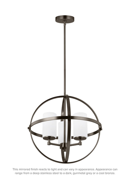 Alturas contemporary 3-light indoor dimmable ceiling chandelier pendant light in brushed oil rubbed bronze finish with etc...