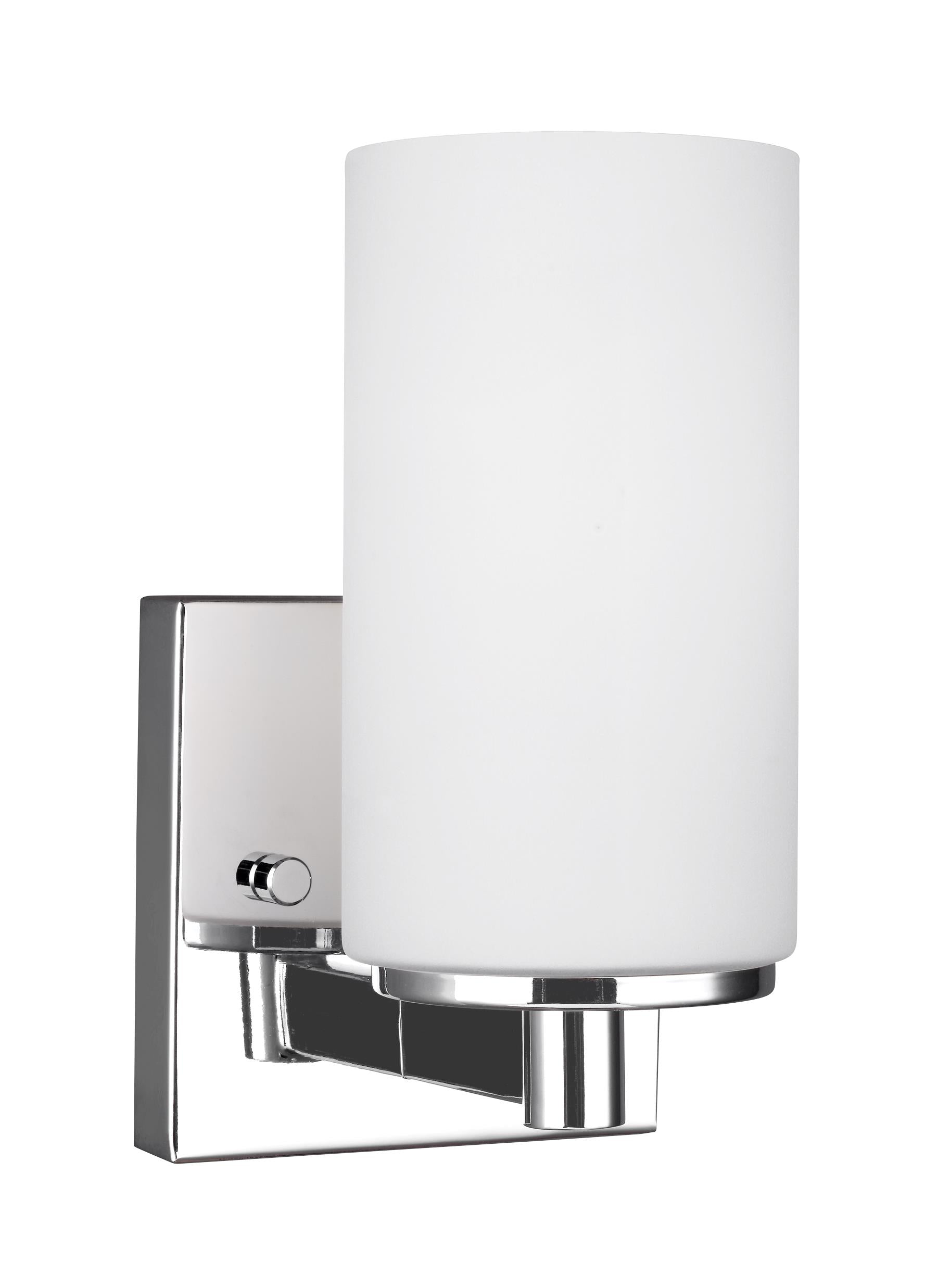 Hettinger transitional 1-light indoor dimmable bath vanity wall sconce in chrome silver finish with etched white inside gl...