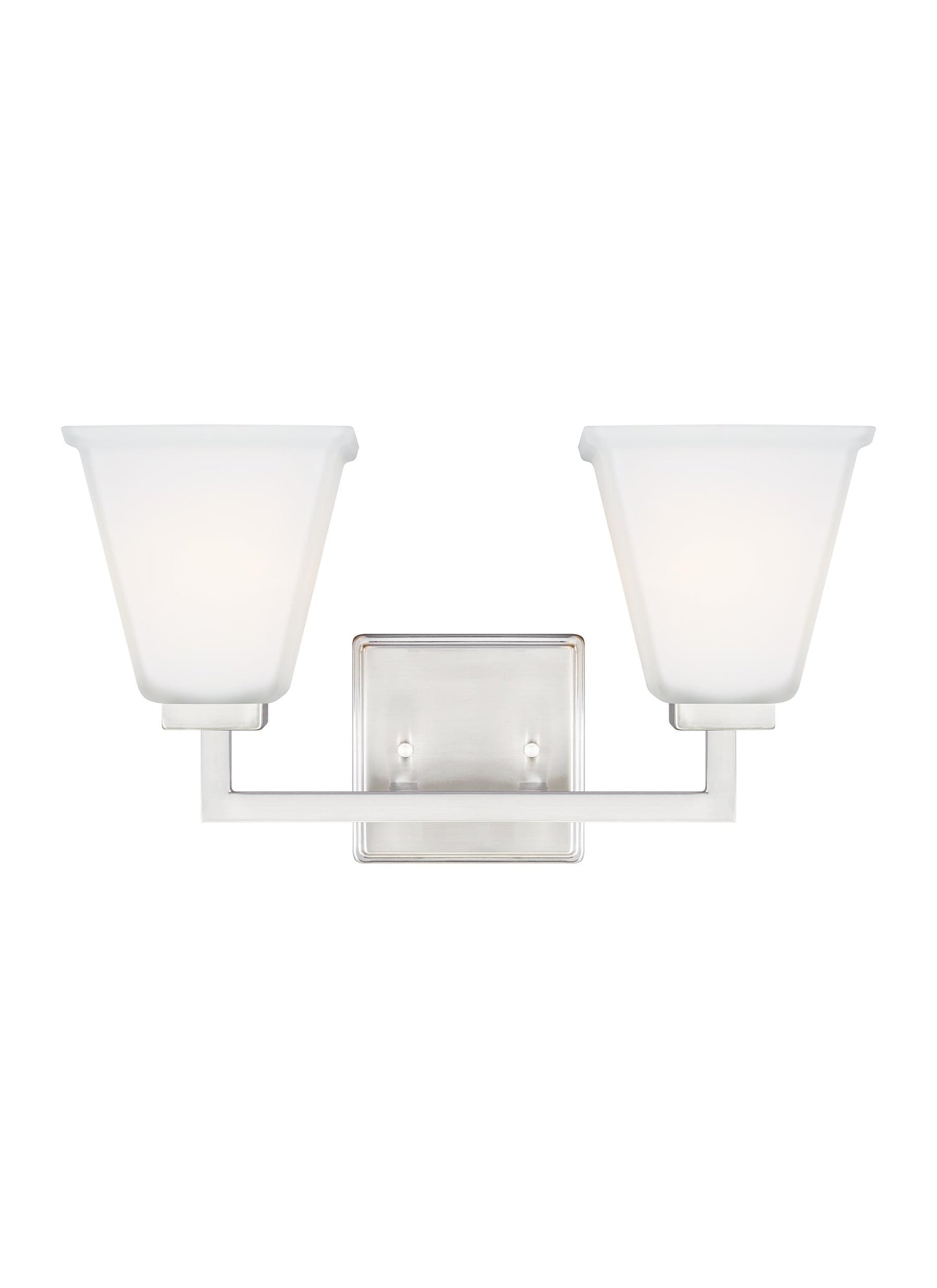 Ellis Harper classic 2-light indoor dimmable bath vanity wall sconce in brushed nickel silver finish with etched white ins...