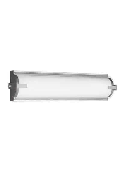 Braunfels transitional 1-light indoor dimmable bath vanity wall sconce in satin aluminum finish with clear acrylic diffuse...