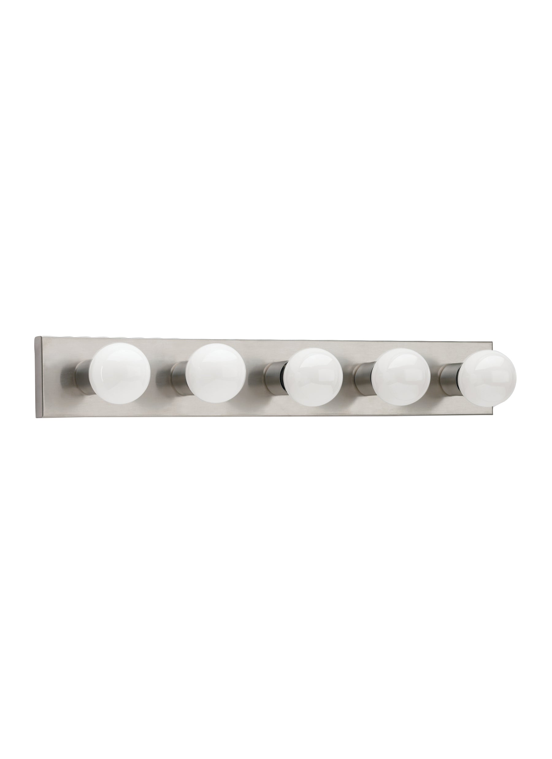 Center Stage traditional 5-light indoor dimmable bath vanity wall sconce in brushed stainless silver finish