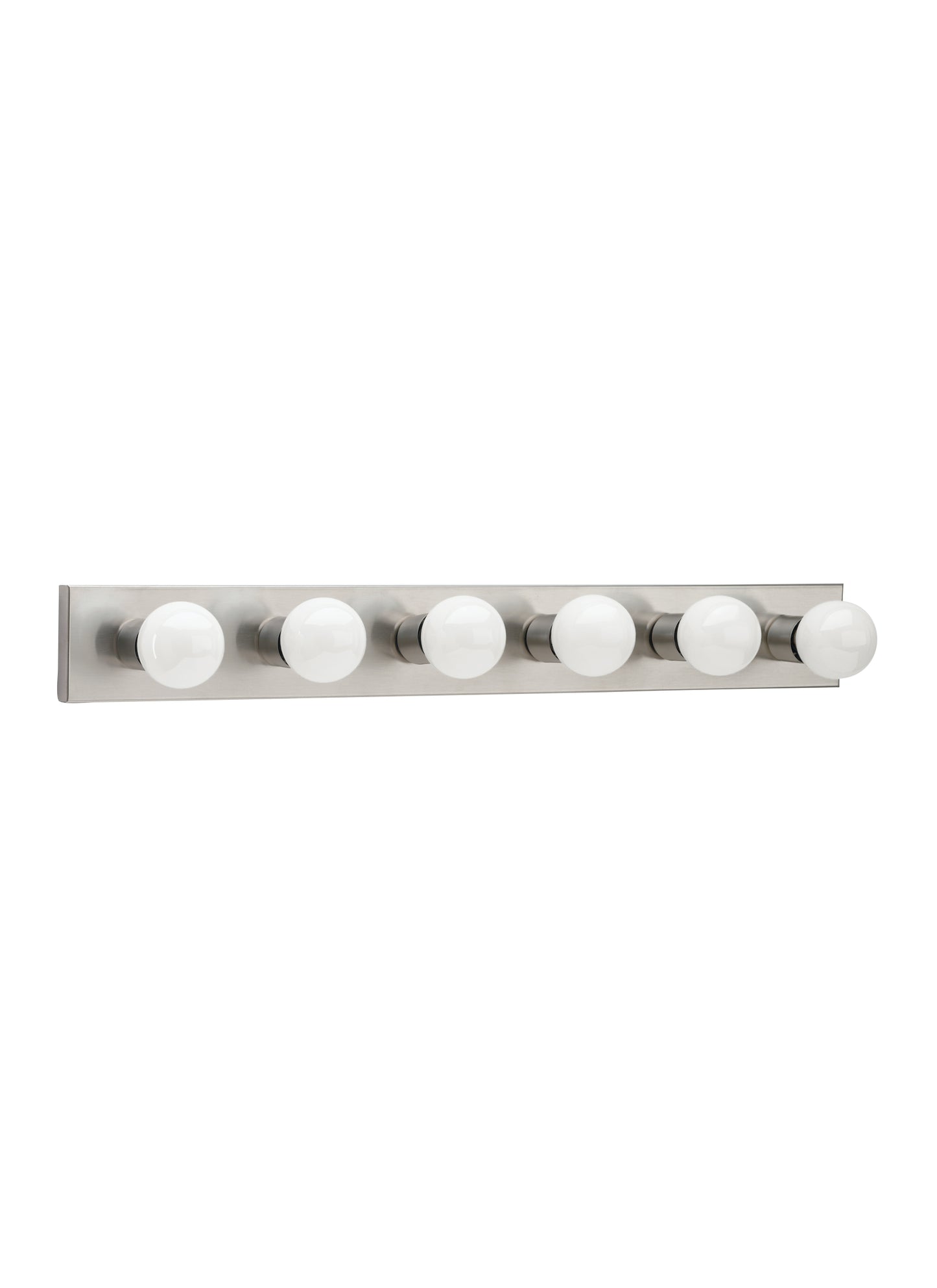 Center Stage traditional 6-light indoor dimmable bath vanity wall sconce in brushed stainless silver finish
