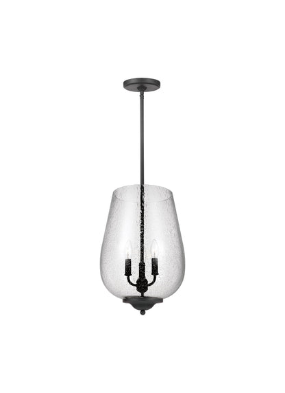 Belton transitional 3-light indoor dimmable ceiling pendant hanging chandelier pendant light in midnight black finish with...