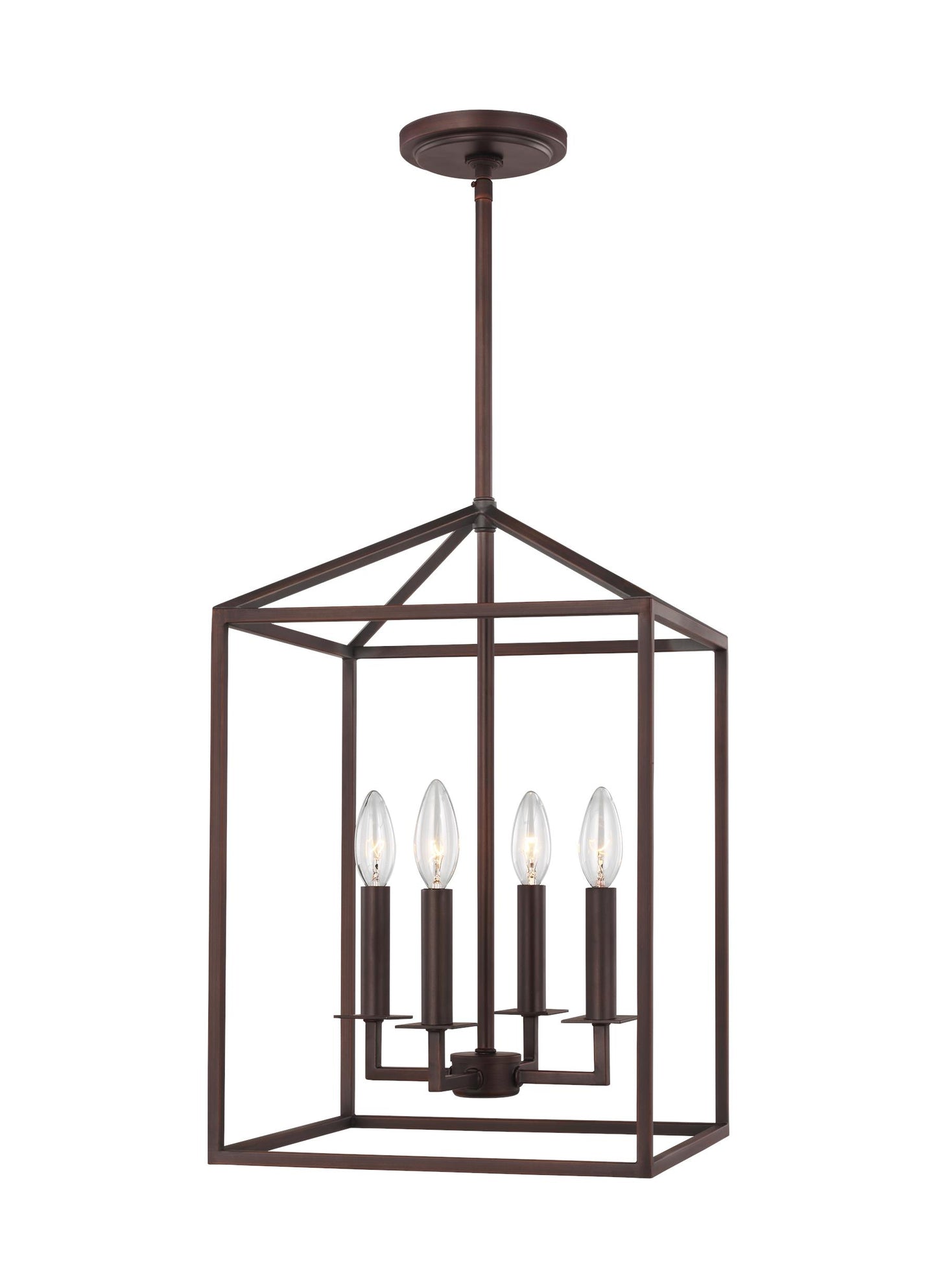 Perryton transitional 4-light indoor dimmable small ceiling pendant hanging chandelier light in bronze finish