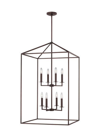 Perryton transitional 8-light indoor dimmable extra large ceiling pendant hanging chandelier light in bronze finish