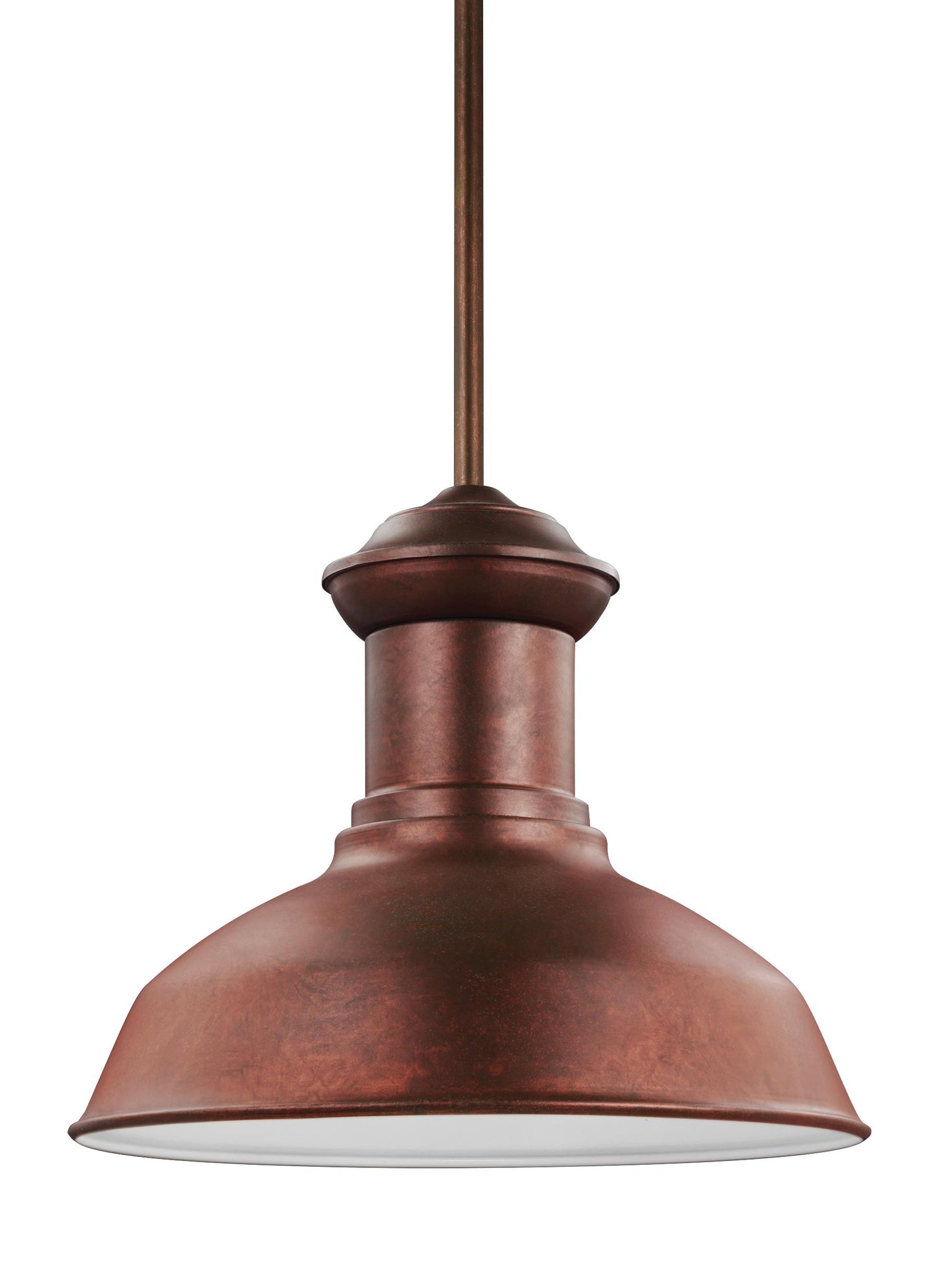 Fredricksburg traditional 1-light outdoor exterior Dark Sky compliant ceiling hanging pendant in weathered copper finish