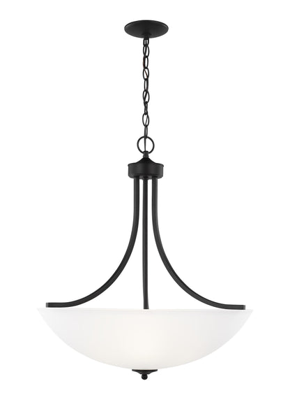 Geary transitional 4-light indoor dimmable ceiling pendant hanging chandelier pendant light in midnight black finish with ...