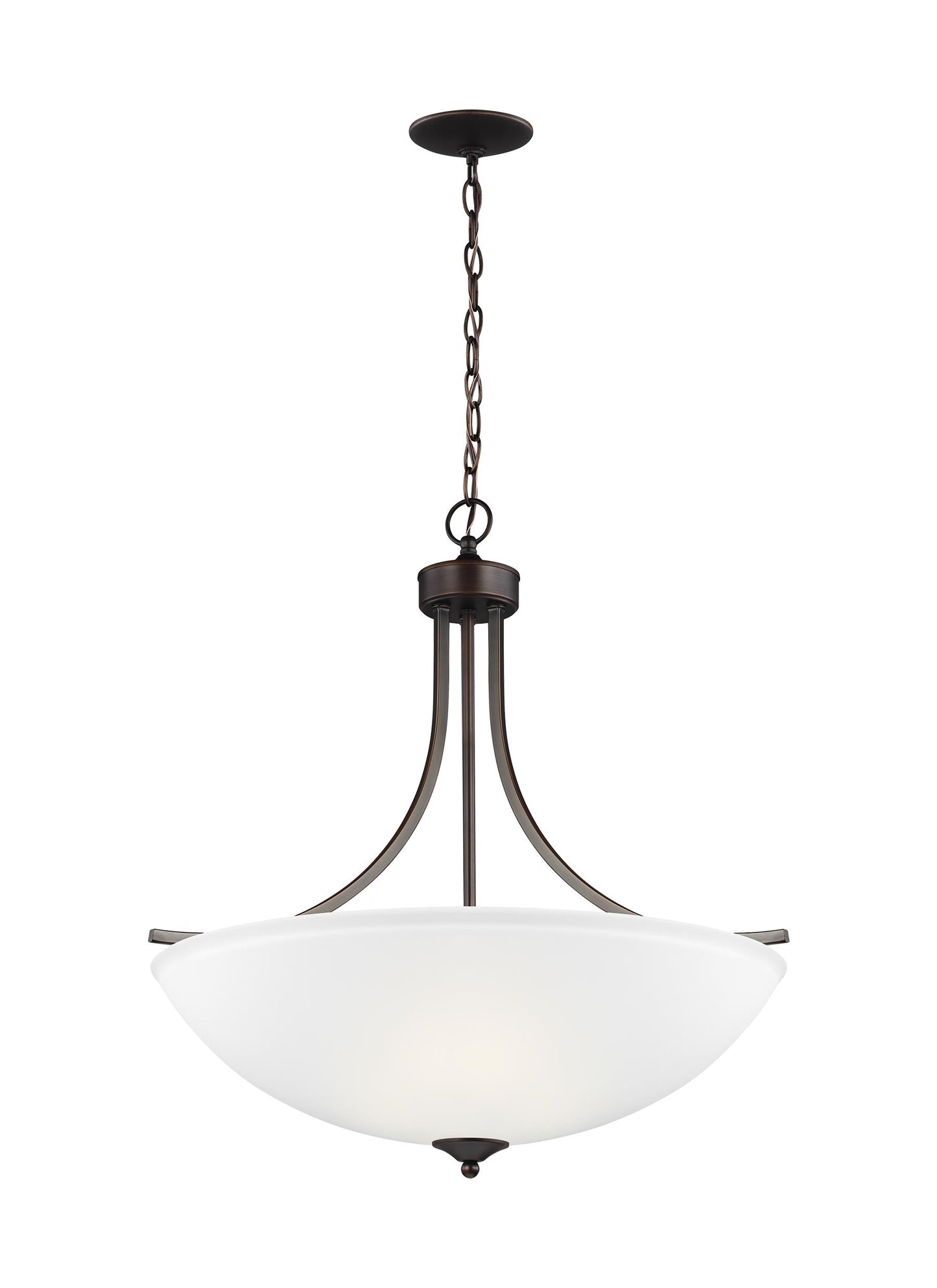 Geary transitional 4-light indoor dimmable ceiling pendant hanging chandelier pendant light in bronze finish with satin et...