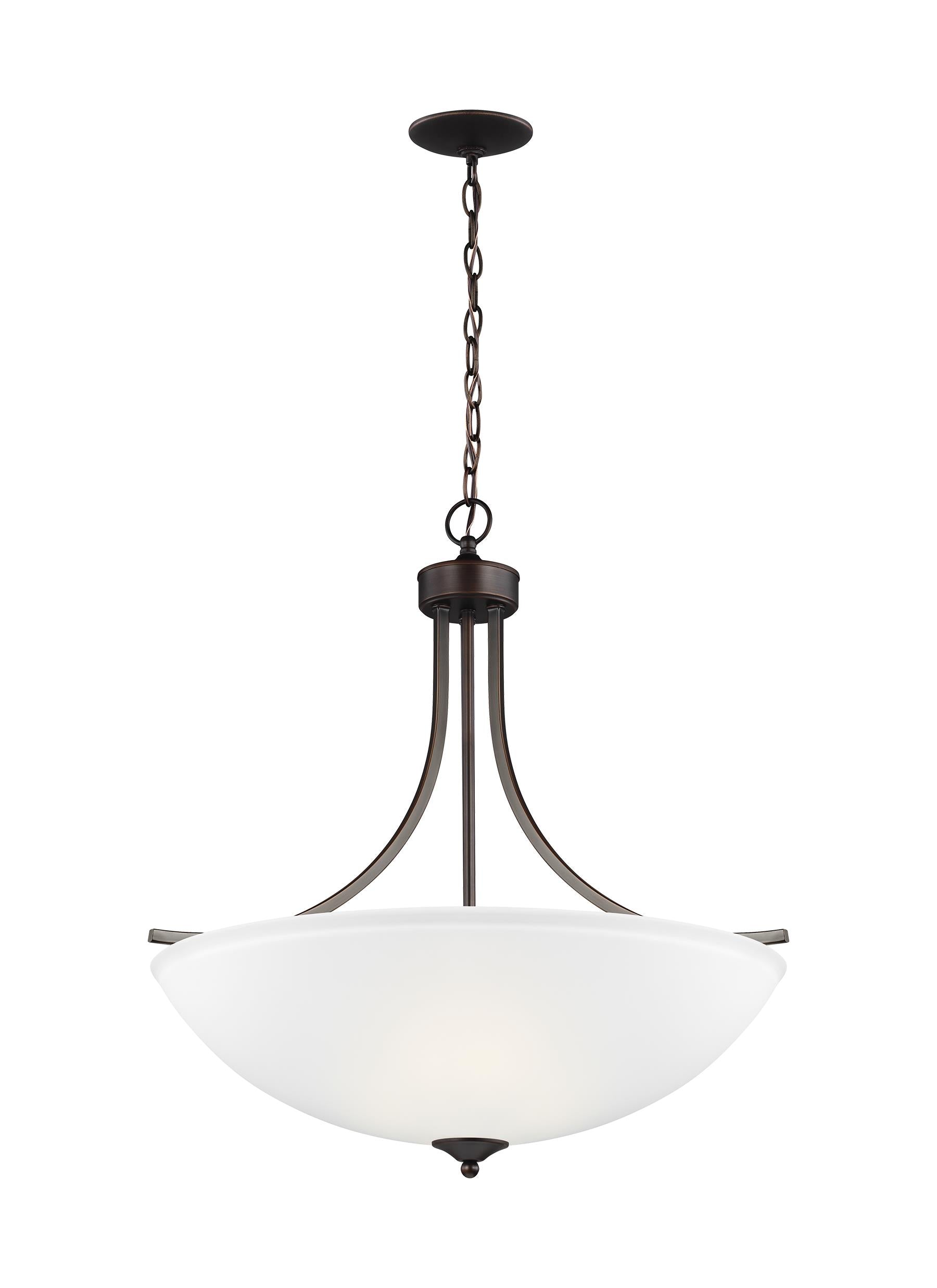 Geary transitional 4-light indoor dimmable ceiling pendant hanging chandelier pendant light in bronze finish with satin et...