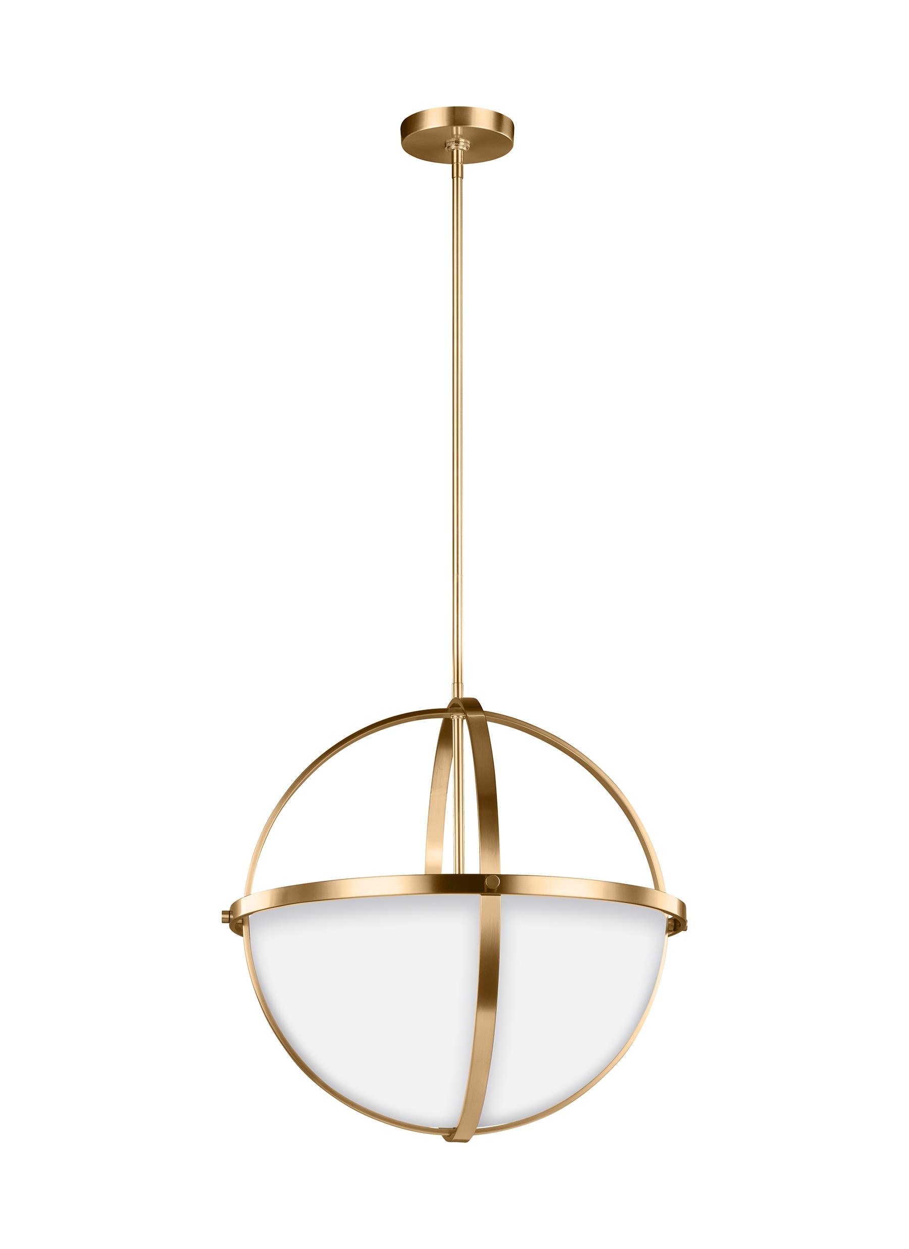 Alturas contemporary 3-light indoor dimmable ceiling pendant hanging chandelier pendant light in satin brass gold finish w...