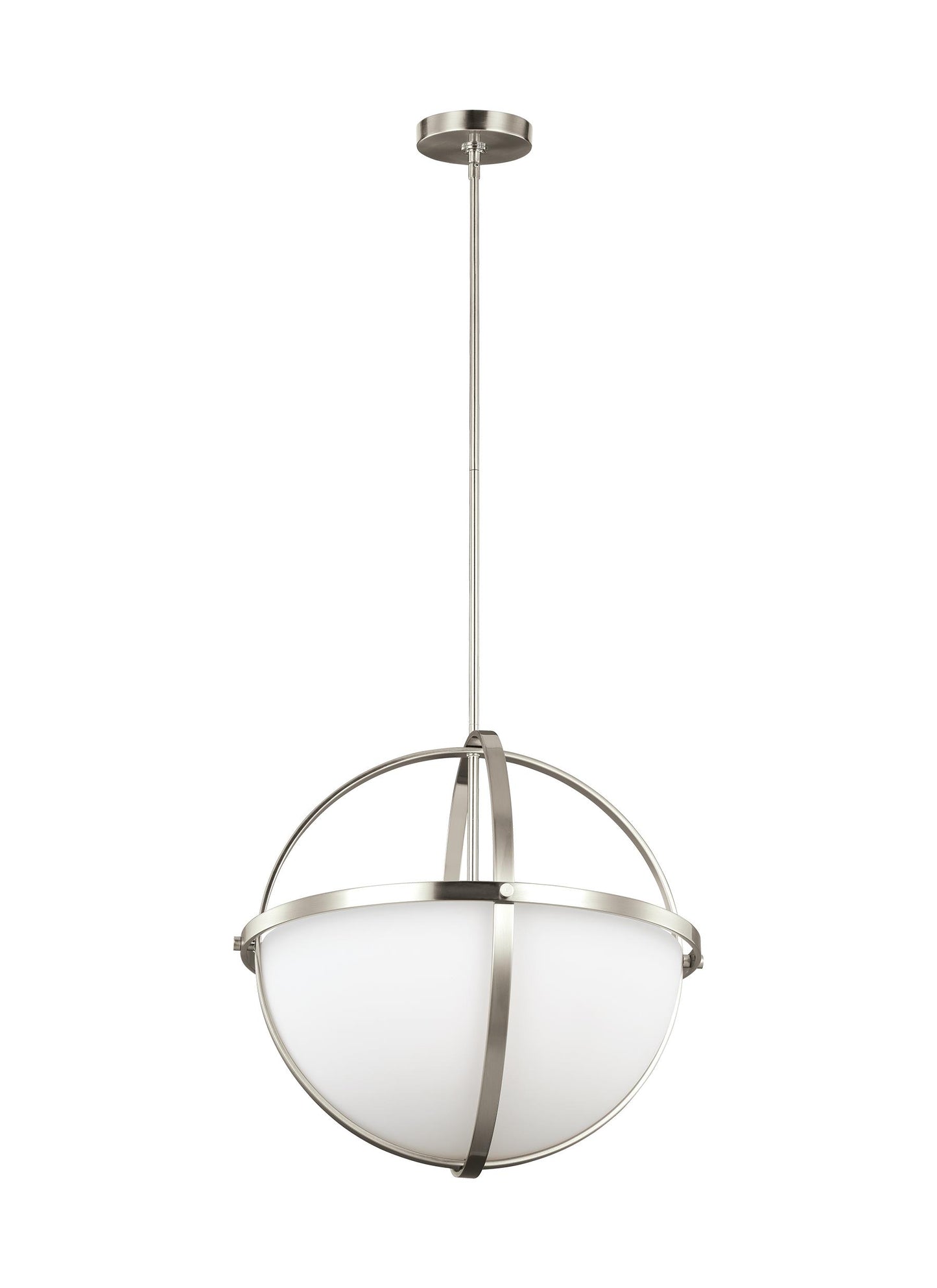 Alturas contemporary 3-light indoor dimmable ceiling pendant hanging chandelier pendant light in brushed nickel silver fin...