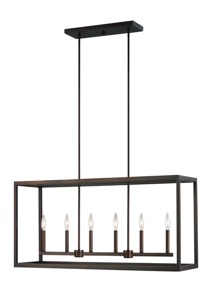 Moffet Street Six Light Island Pendant