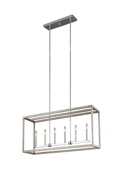 Moffet Street Six Light Island Pendant