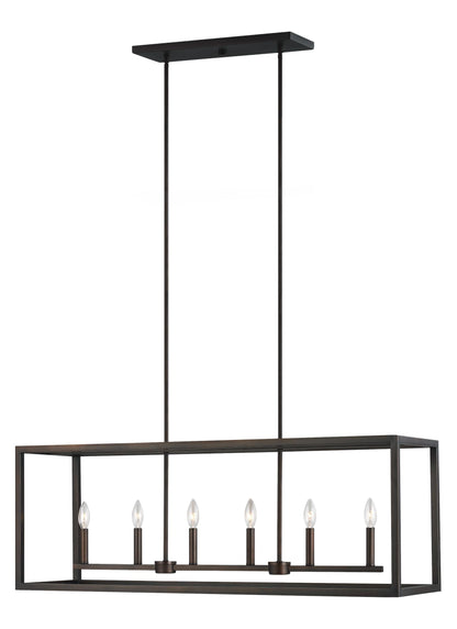 Moffet Street Six Light Island Pendant