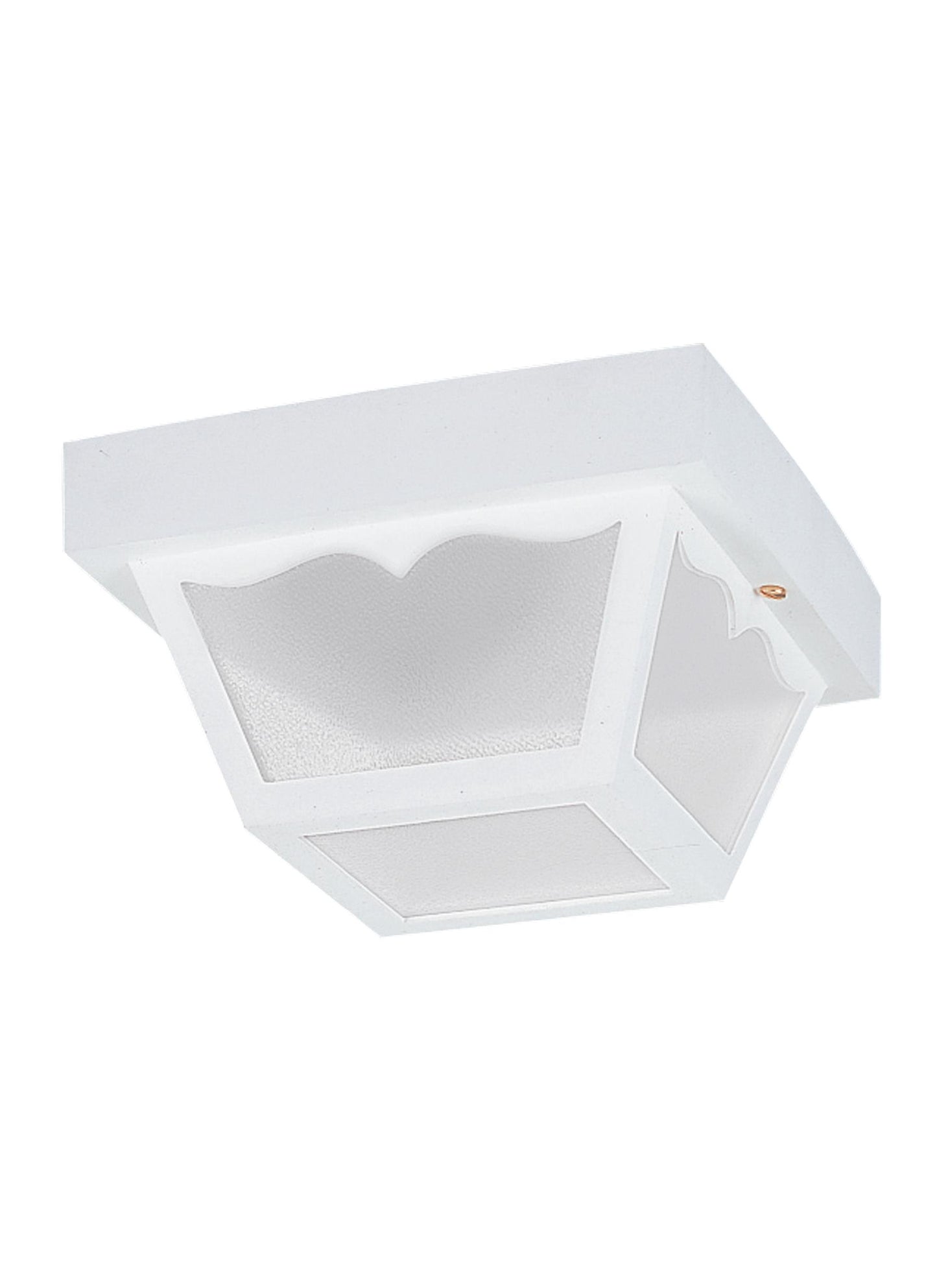 Outdoor Ceiling traditional 2-light outdoor exterior ceiling flush mount in white finish with clear textured glass panels