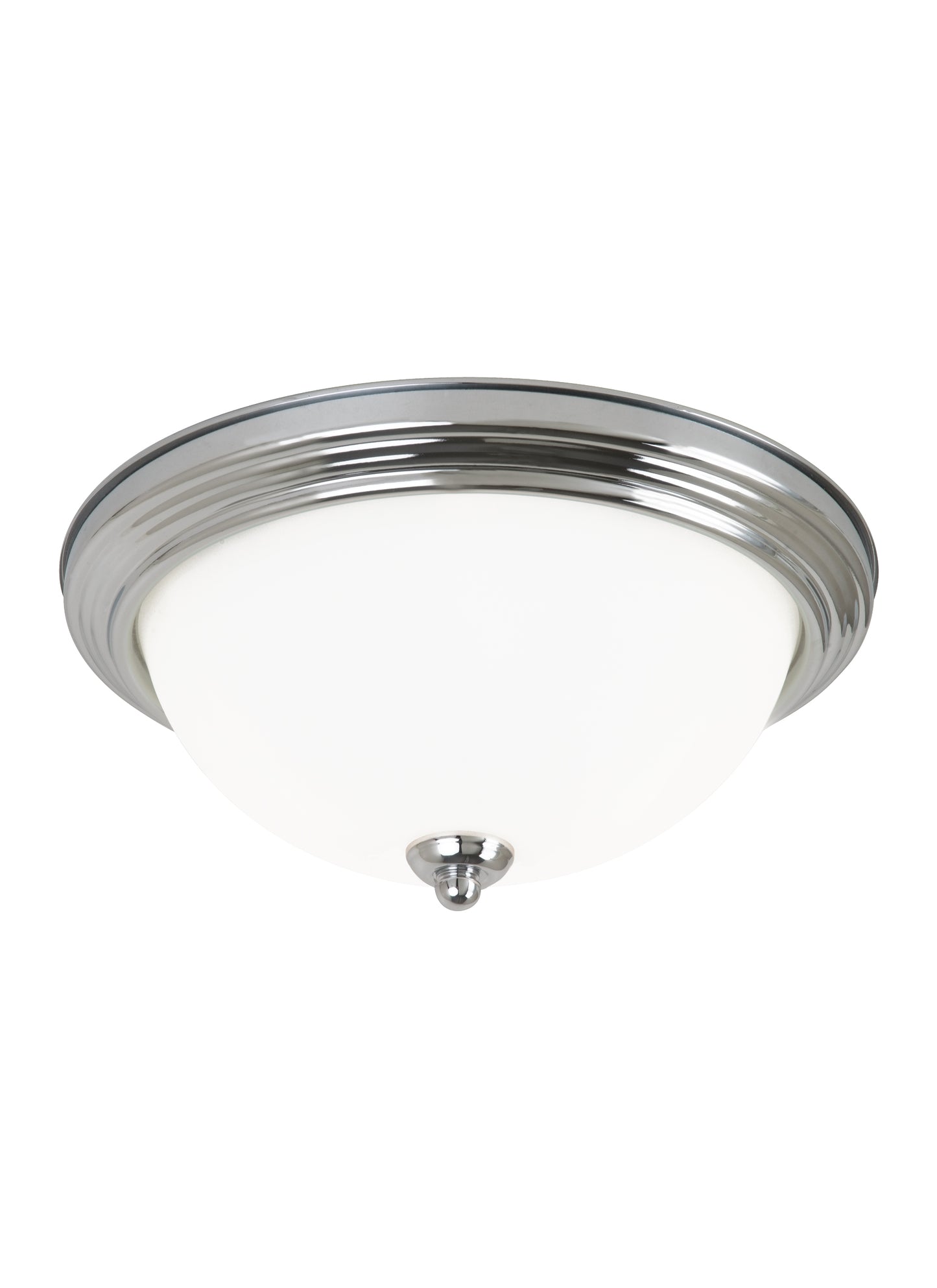 Geary transitional 2-light indoor dimmable ceiling flush mount fixture in brushed nickel silver finish with satin etched g...