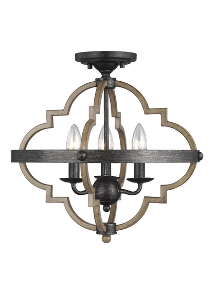 Socorro Three Light Semi-Flush Mount