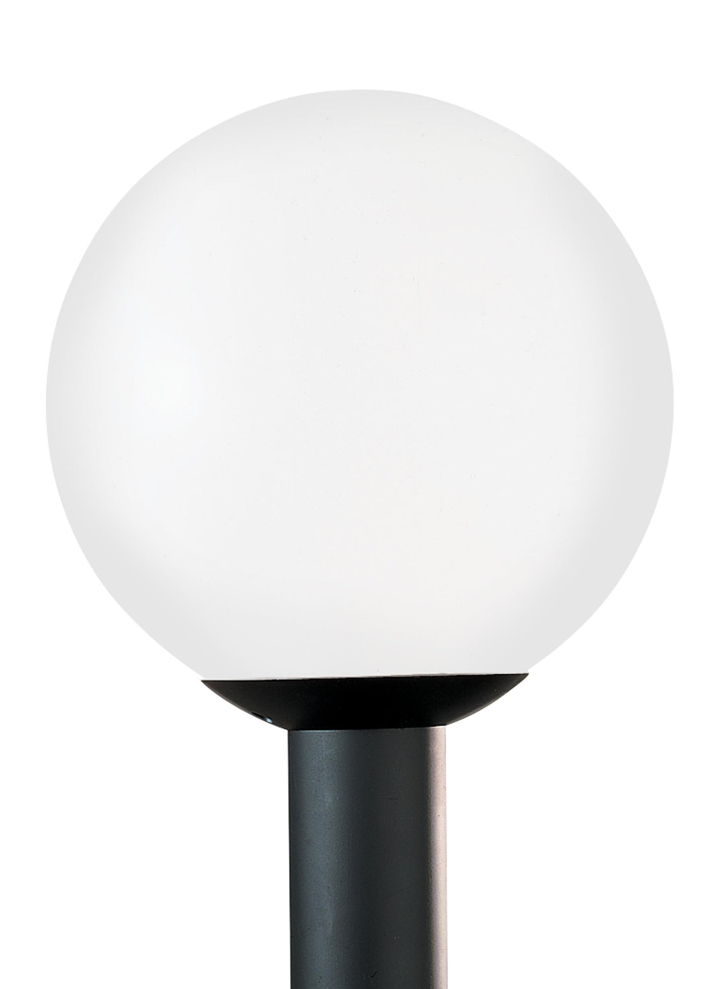 Outdoor Globe traditional 1-light outdoor exterior large post lantern in white finish with white plastic acrylic diffuser