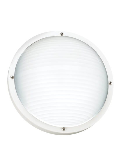 Bayside traditional 1-light outdoor exterior wall or ceiling mount in white finish with frosted white diffuser