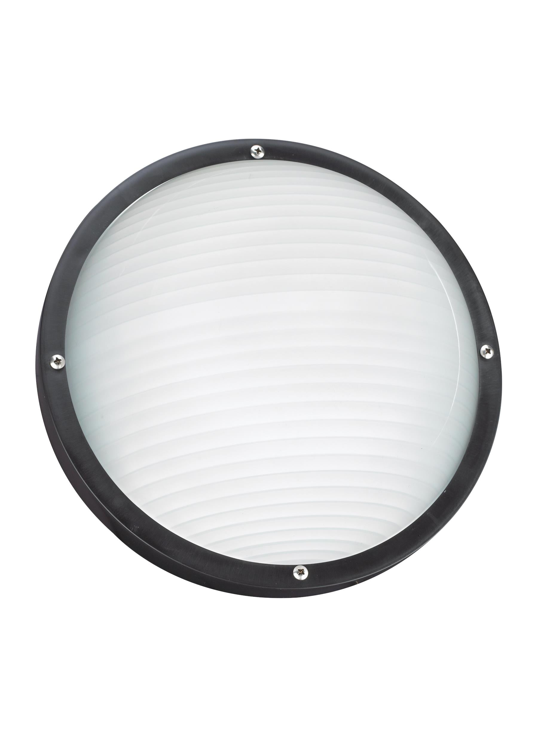 Bayside traditional 1-light outdoor exterior wall or ceiling mount in black finish with frosted white diffuser