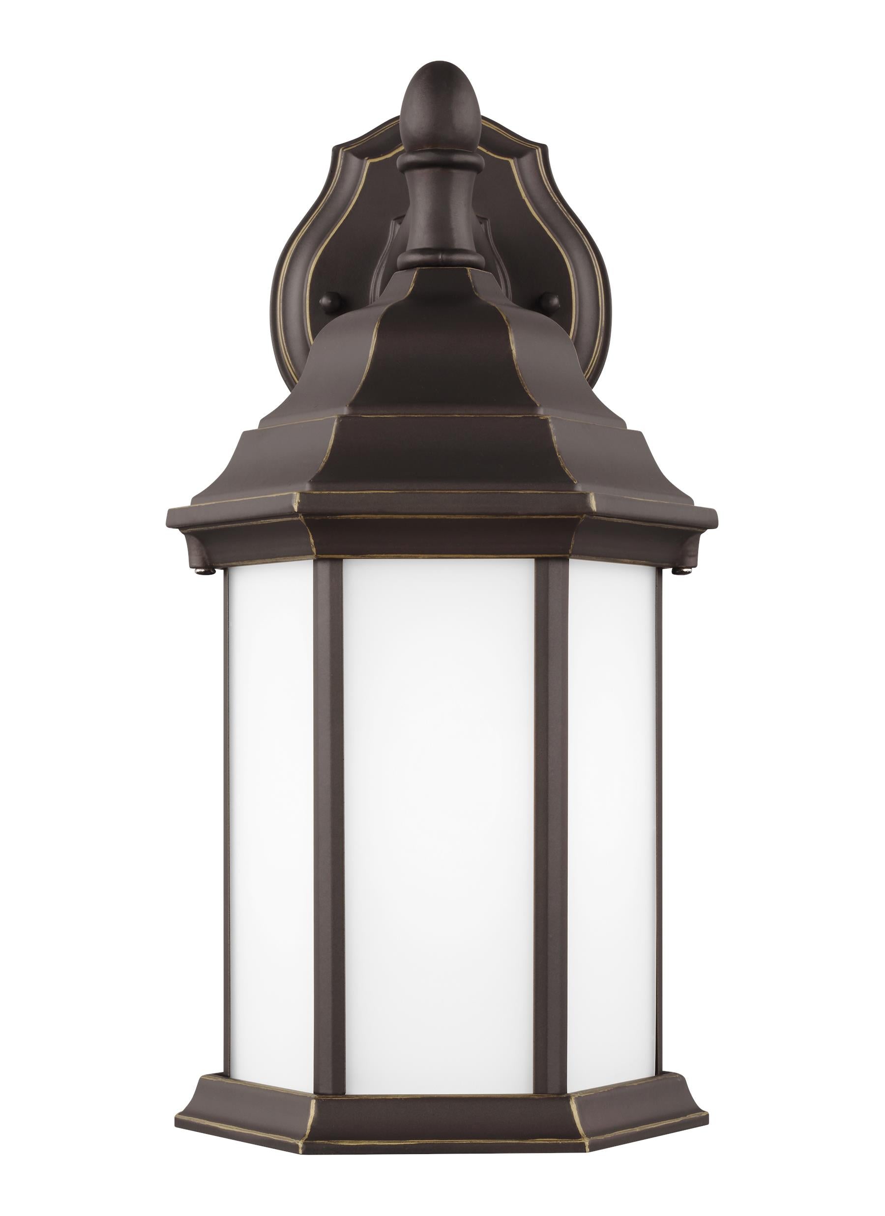 Sevier traditional 1-light outdoor exterior small downlight outdoor wall lantern sconce in antique bronze finish with sati...
