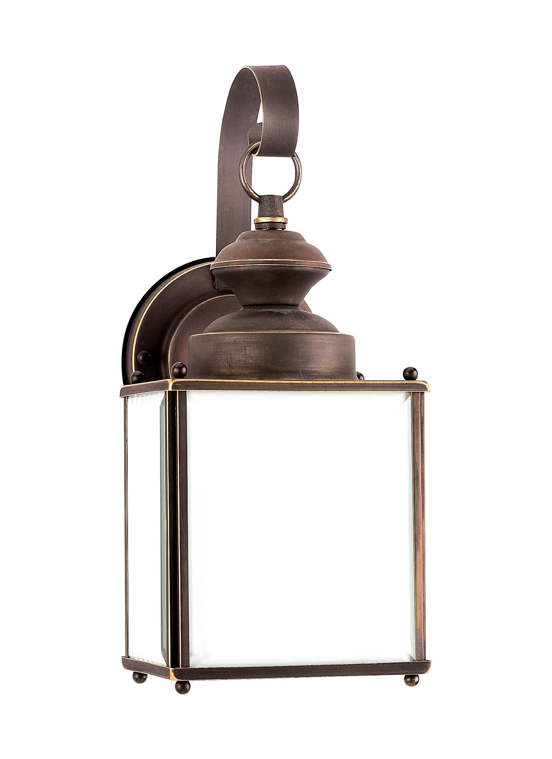 Jamestowne transitional 1-light medium outdoor exterior Dark Sky compliant wall lantern sconce in antique bronze finish wi...