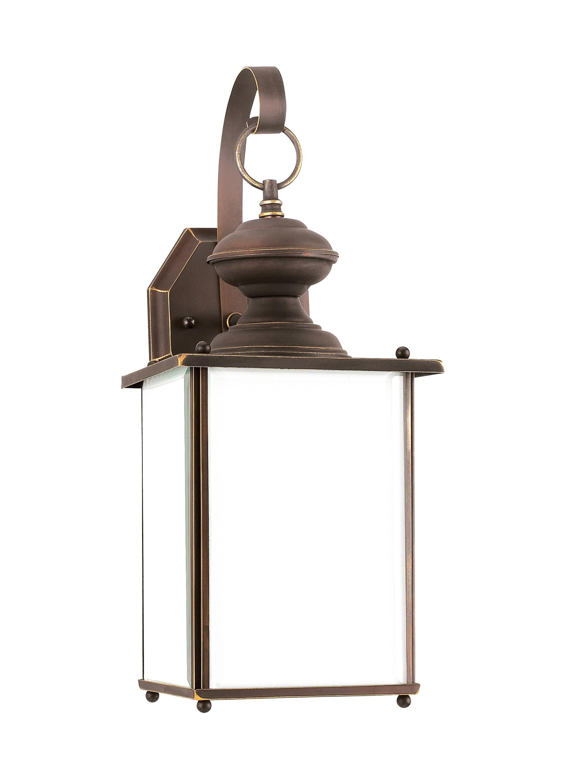 Jamestowne transitional 1-light large outdoor exterior Dark Sky compliant wall lantern sconce in antique bronze finish wit...