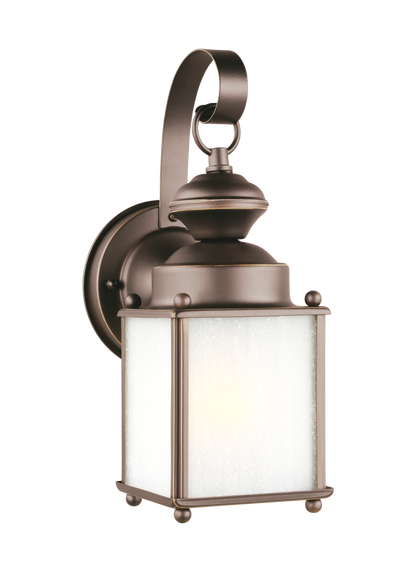 Jamestowne transitional 1-light small outdoor exterior wall lantern in antique bronze finish with clear beveled glass panels