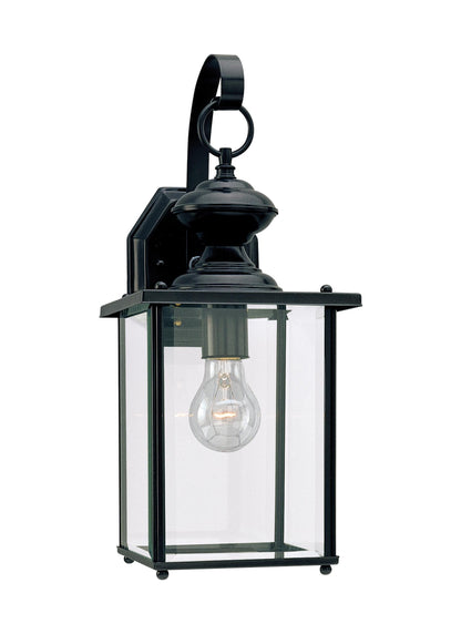 Jamestowne transitional 1-light outdoor exterior Dark Sky compliant wall lantern sconce in black finish with etched white ...