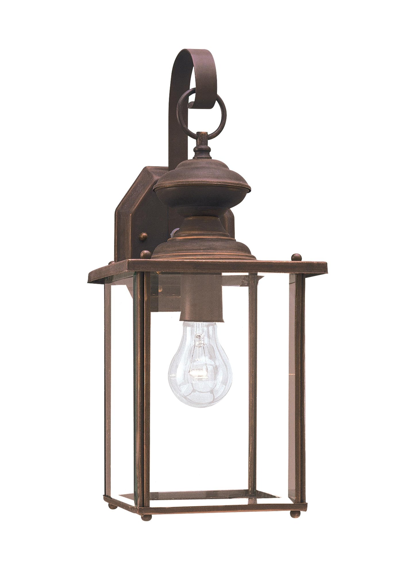 Jamestowne transitional 1-light large outdoor exterior Dark Sky compliant wall lantern sconce in antique bronze finish wit...