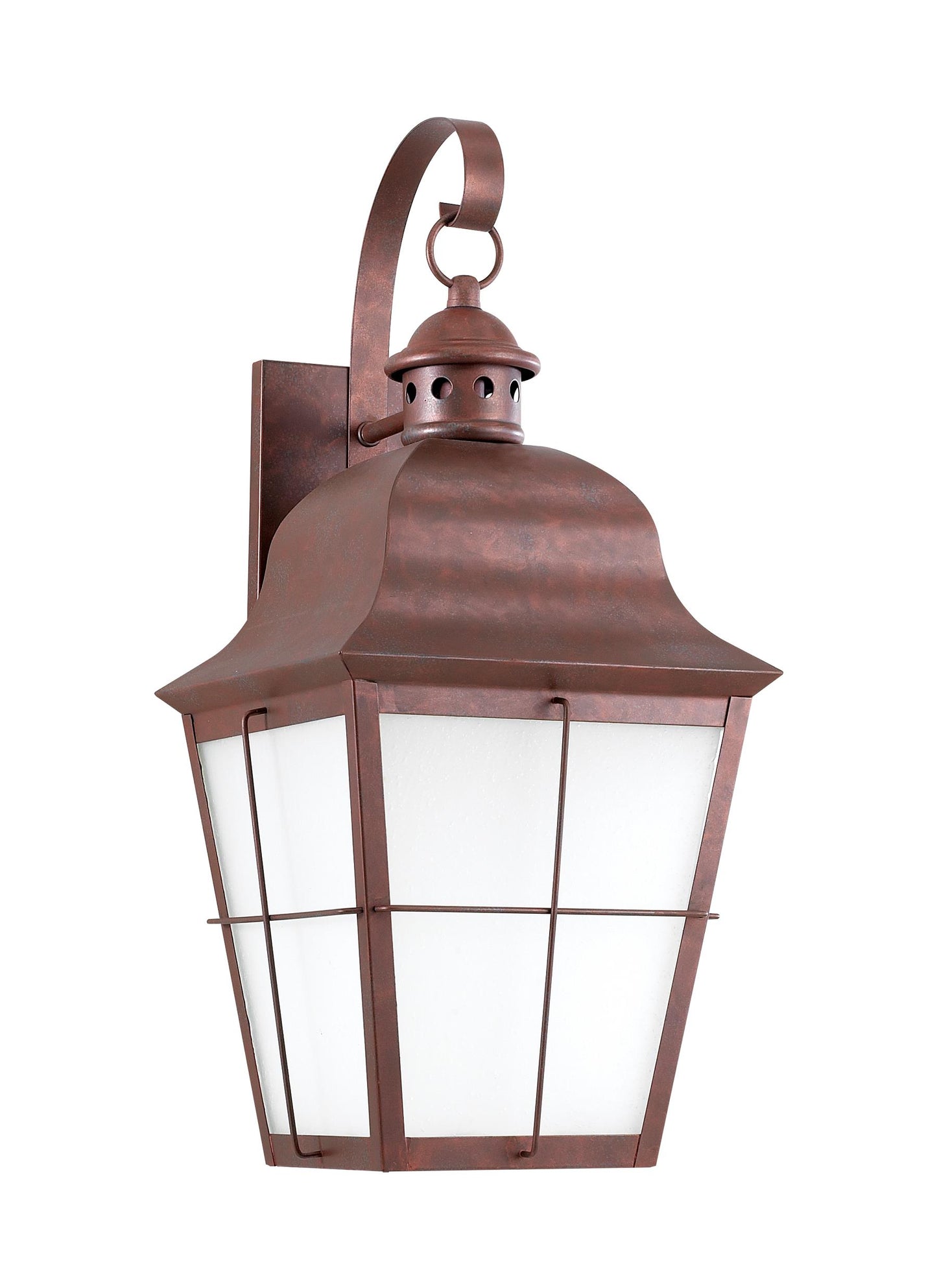 Chatham traditional 1-light large outdoor exterior dark sky compliant wall lantern sconce in weathered copper finish with ...