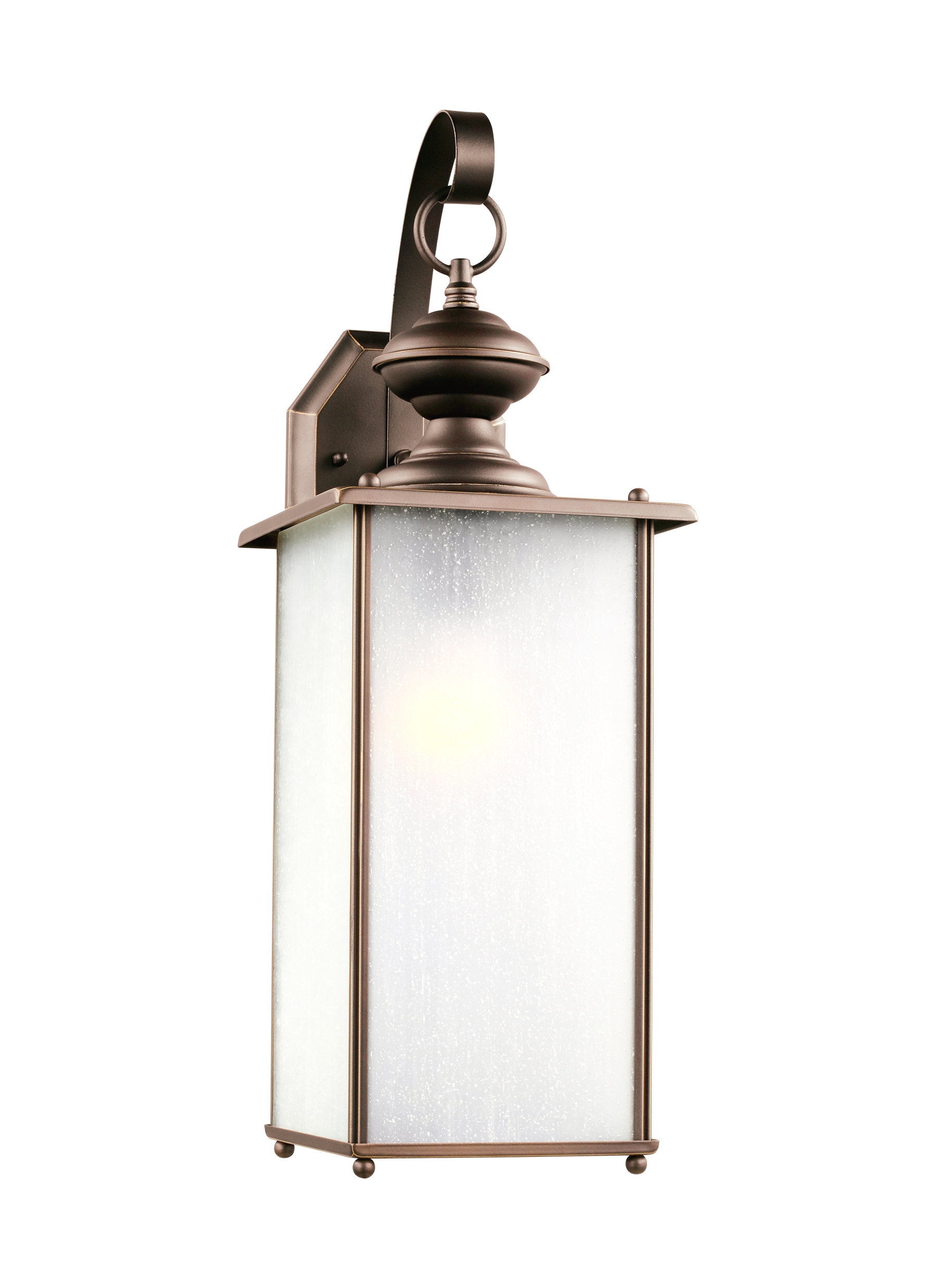Jamestowne transitional 1-light extra large outdoor exterior wall lantern in antique bronze finish with frosted seeded gla...