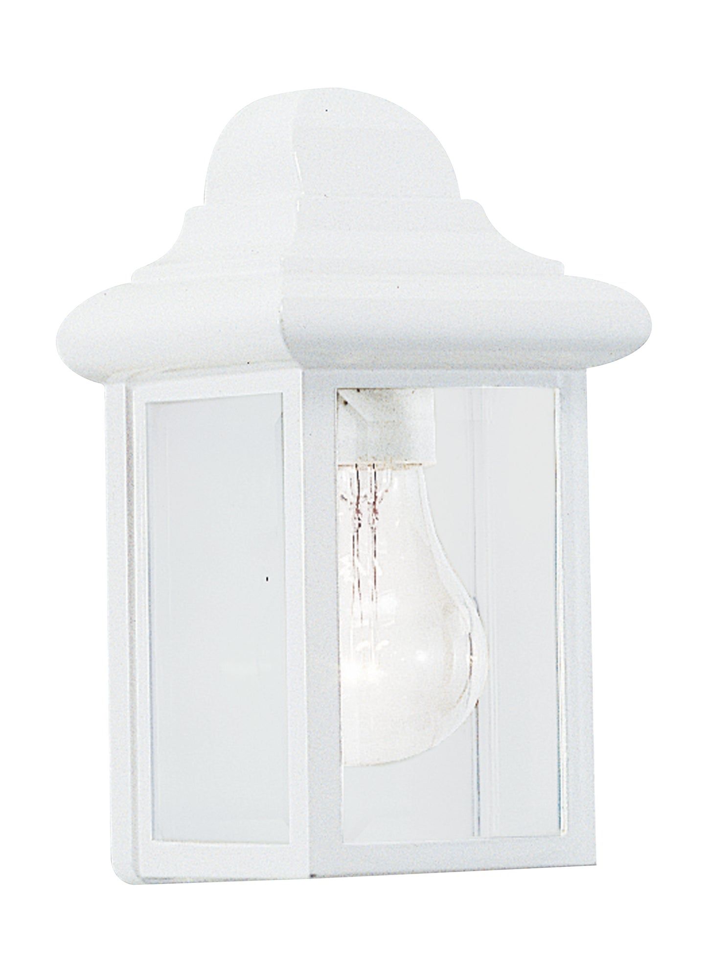 Mullberry Hill traditional 1-light outdoor exterior wall lantern sconce in white finish with clear beveled glass panels