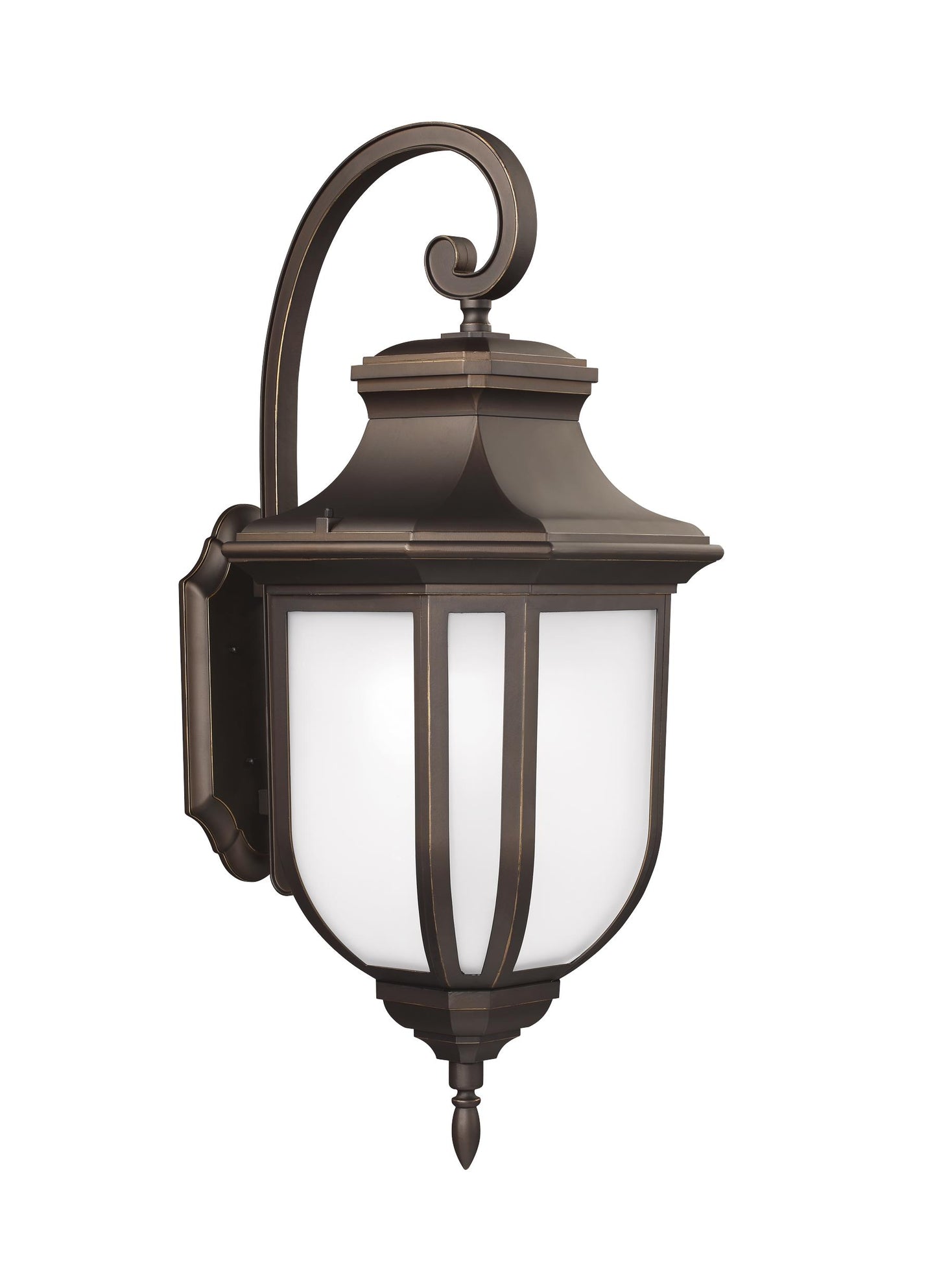 Childress traditional 1-light outdoor exterior medium wall lantern sconce in antique bronze finish with satin etched glass...