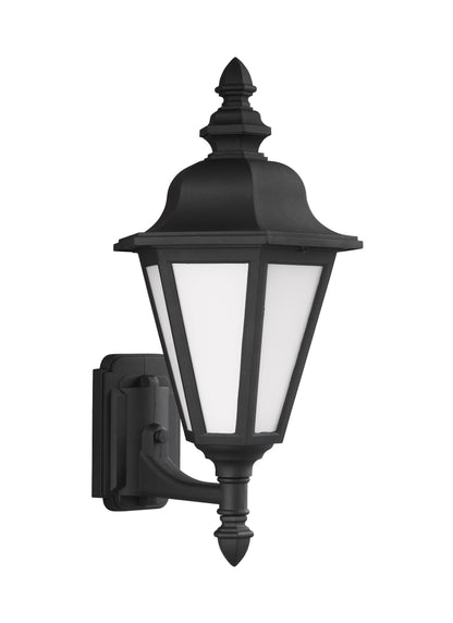 Brentwood traditional 1-light outdoor exterior medium uplight wall lantern sconce in black finish with smooth white glass ...