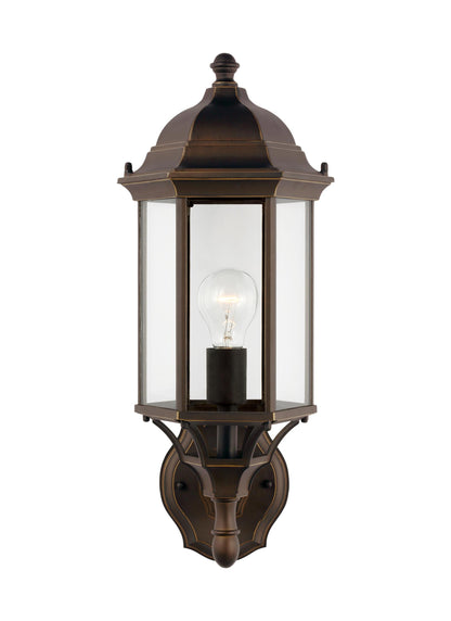 Sevier traditional 1-light outdoor exterior medium uplight outdoor wall lantern sconce in antique bronze finish with clear...