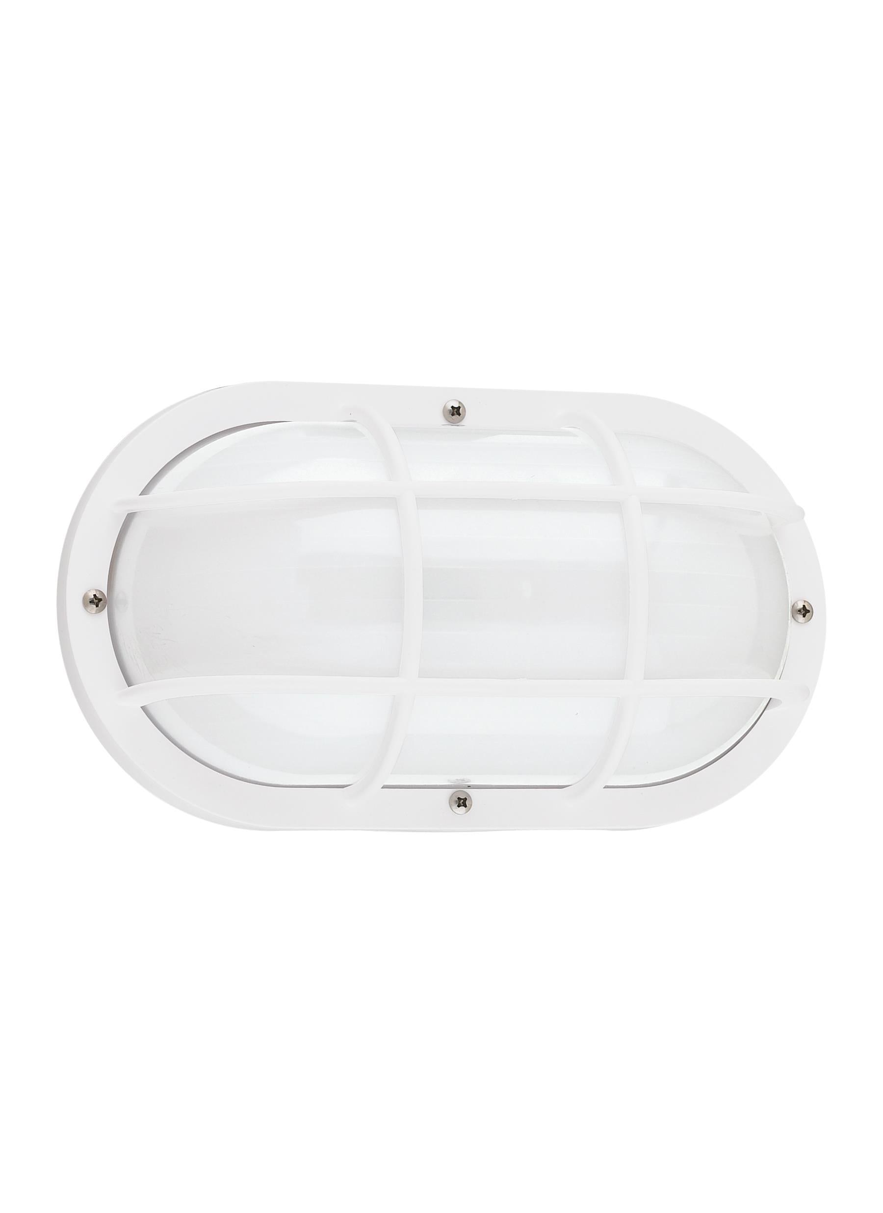 Bayside traditional 1-light outdoor exterior wall lantern sconce in white finish with polycarbonate protector and frosted ...