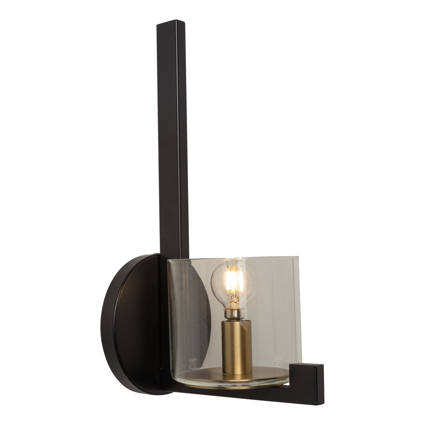 Salinas Collection 1-Light Sconce, Black and Brass