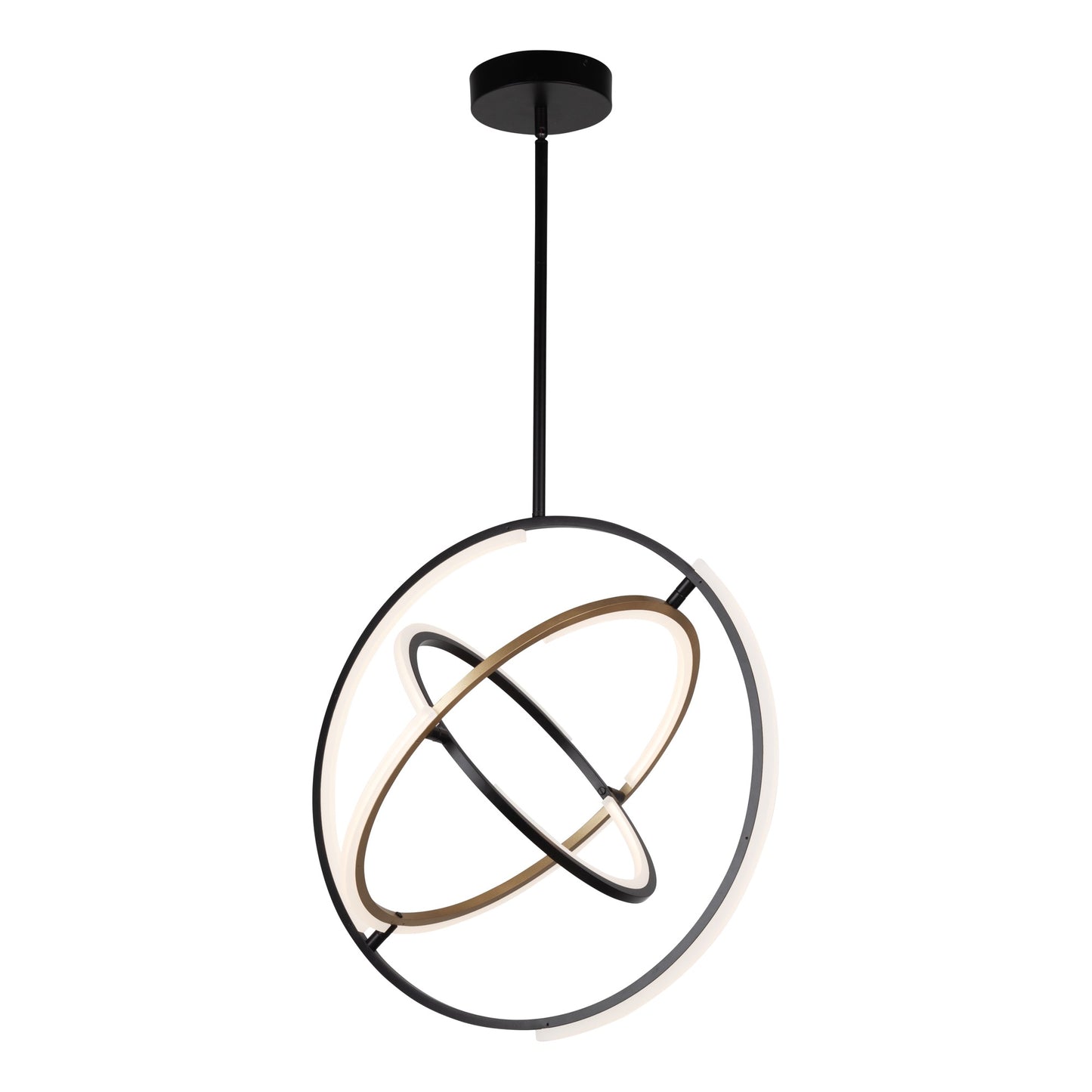 Trilogy Collection Integrated LED Pendant, Black & Brass