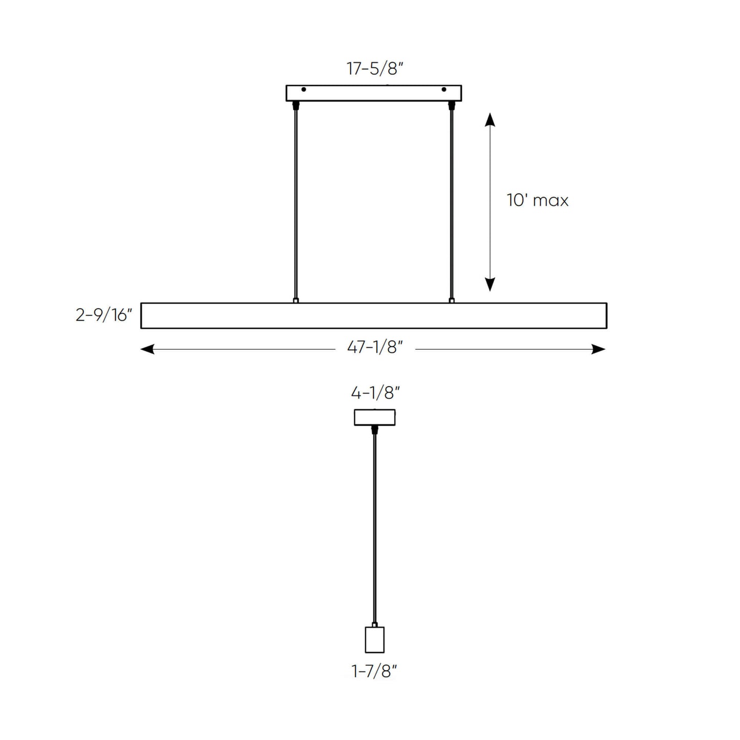 DCP Pendant linear 4' RGB + 5CCT