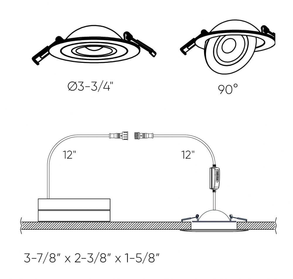 3" Flat Gimbal Recessed