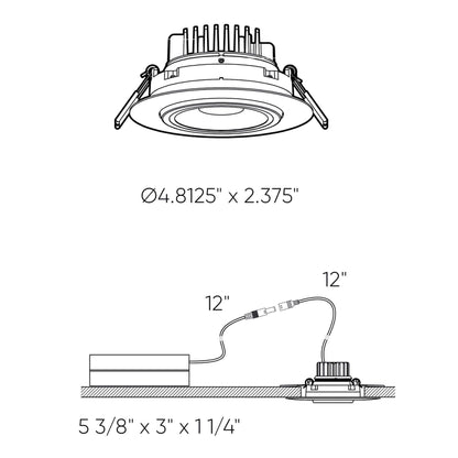 4 Inch Round Recessed LED Gimbal Light