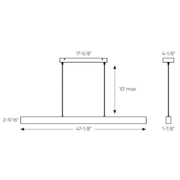 Pendant linear 4' 5CCT 0-10V dimming (120-277-347V)