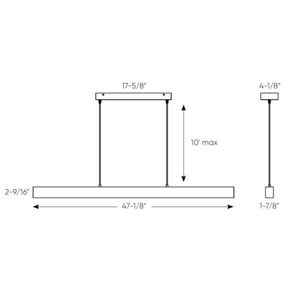 Pendant linear 4' 5CCT 0-10V dimming (120-277-347V)