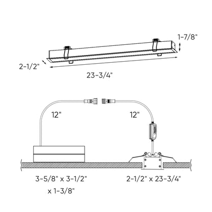 Recessed linear 24" - 120-277-347V, 0-10V dimming, 5CCT