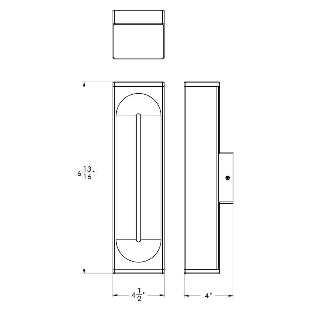 16 Inch Rectangular CCT Dual Light Wall Sconce