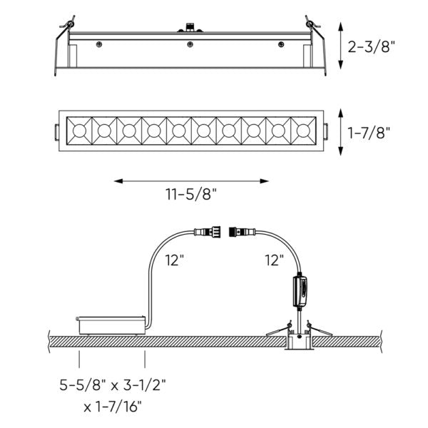 Recessed 5CCT linear with 10 mini spot lights