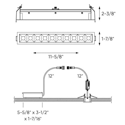 Recessed 5CCT linear with 10 mini spot lights