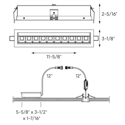 Recessed 5CCT linear with 10 mini swivel spot lights