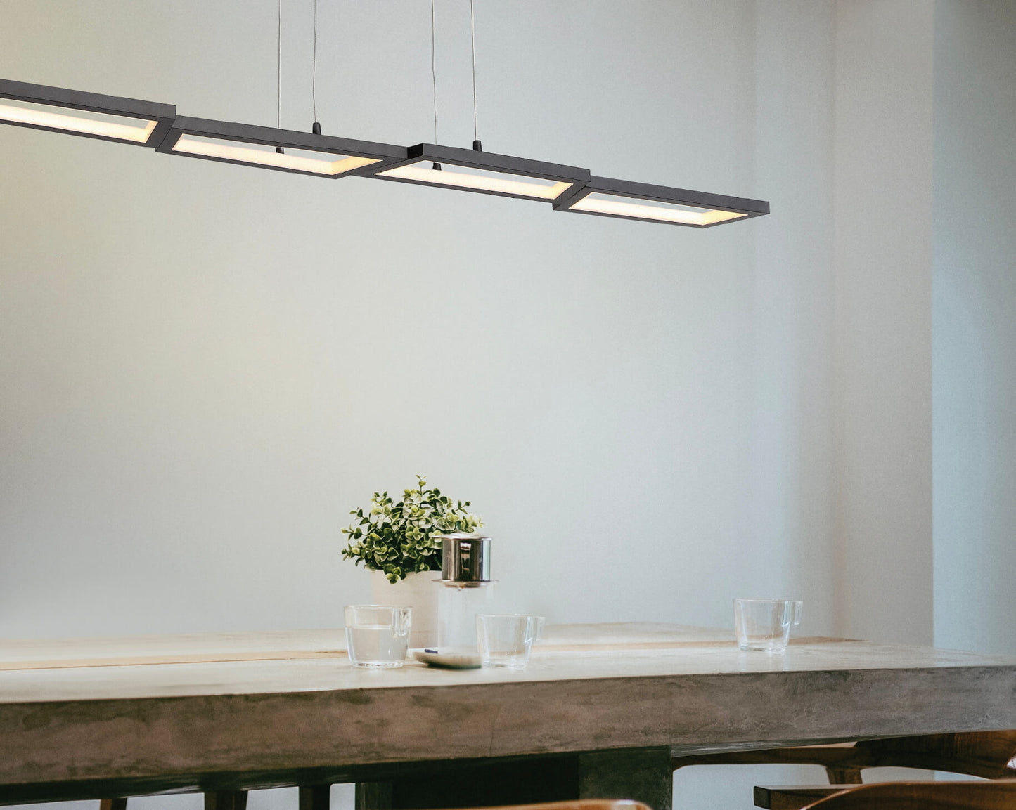 44 Inch Geometric Linear LED Pendant Light